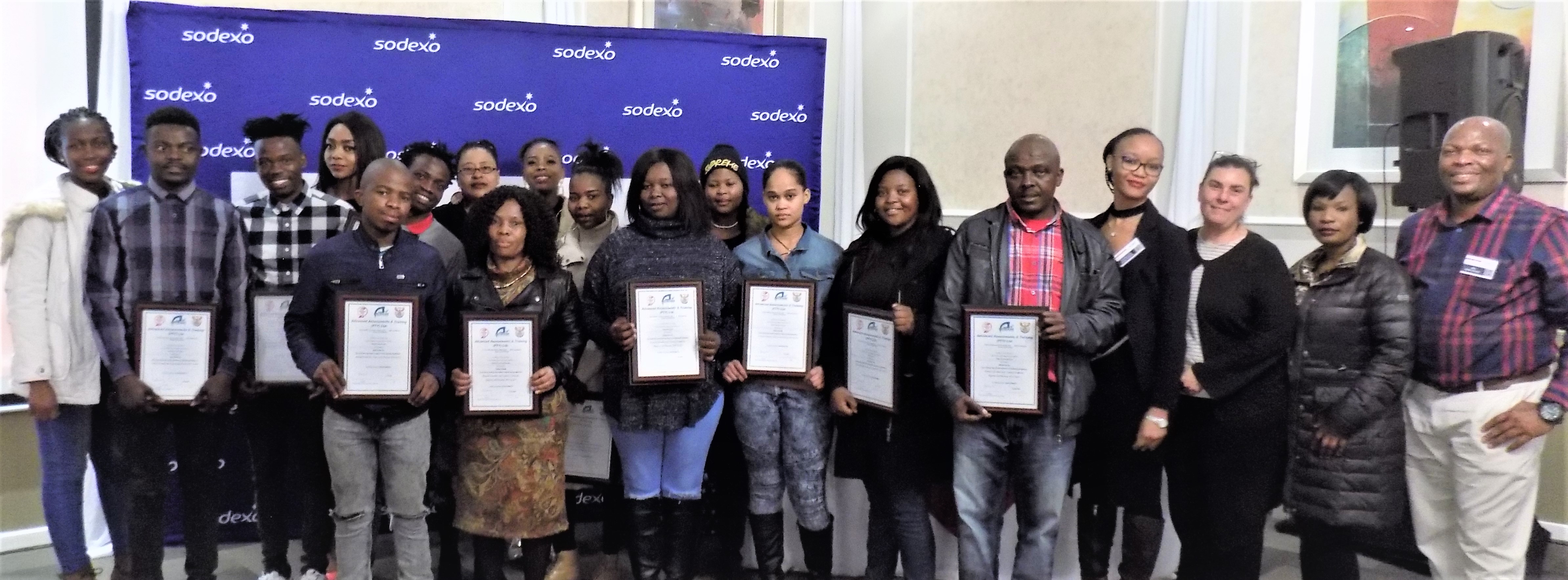 sodexo southern africa learners receiving their certificates